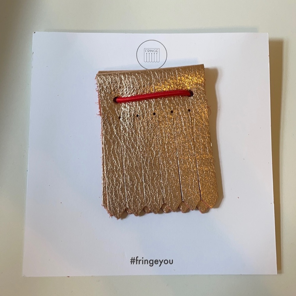 Fringe You Leather Shoe Accessories In Rose Gold Leather